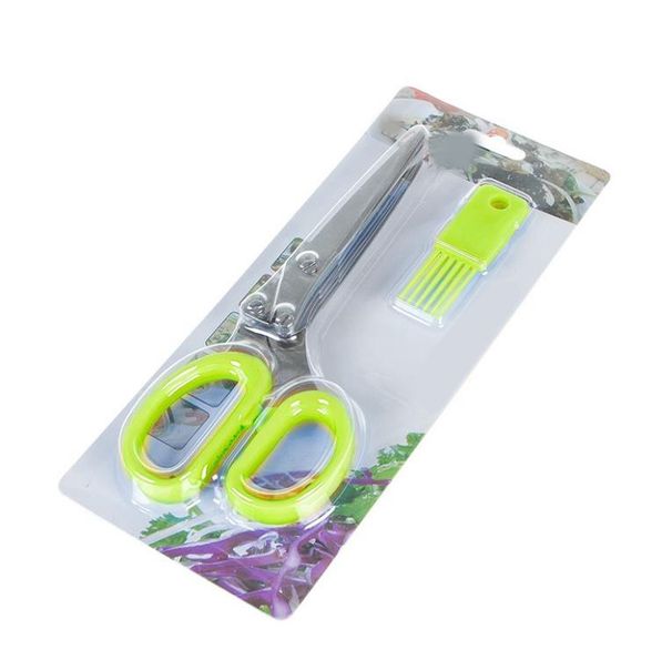 Multifunktsionaalne majapidamises kasutatava Scallion Laver 5-kihiline katkine toit kange paberi käärid roostevabast terasest mitmekihilised köögikäärid._voghion.com