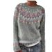 Pull en tricot à col rond pour femme, coupe ample, style décontracté_voghion.com
