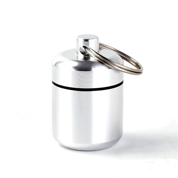 Μίνι φορητή θήκη χαπιών αλουμινίου, μπρελόκ, εξωτερικό κουτί χαπιών τσέπης, δοχείο, θήκη μπουκαλιού, προστασία ακοής, κουτί ωτοασπίδων_voghion.com