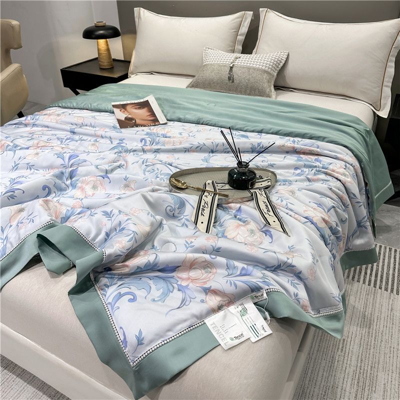 Spomladanski nov lahek luksuzni tisk Austrian Orchid Sky Silk s hladnim gladkim občutkom, mehak poletni razred za matere in dojenčke_voghion.com