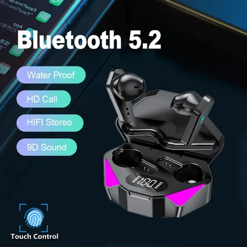 X15 TWS Gaming Earbuds Wireless Bluetooth Earphones With Mic Bass Audio Sound Positioning 9D Stereo Music HiFi Headset For Gamer_voghion.com