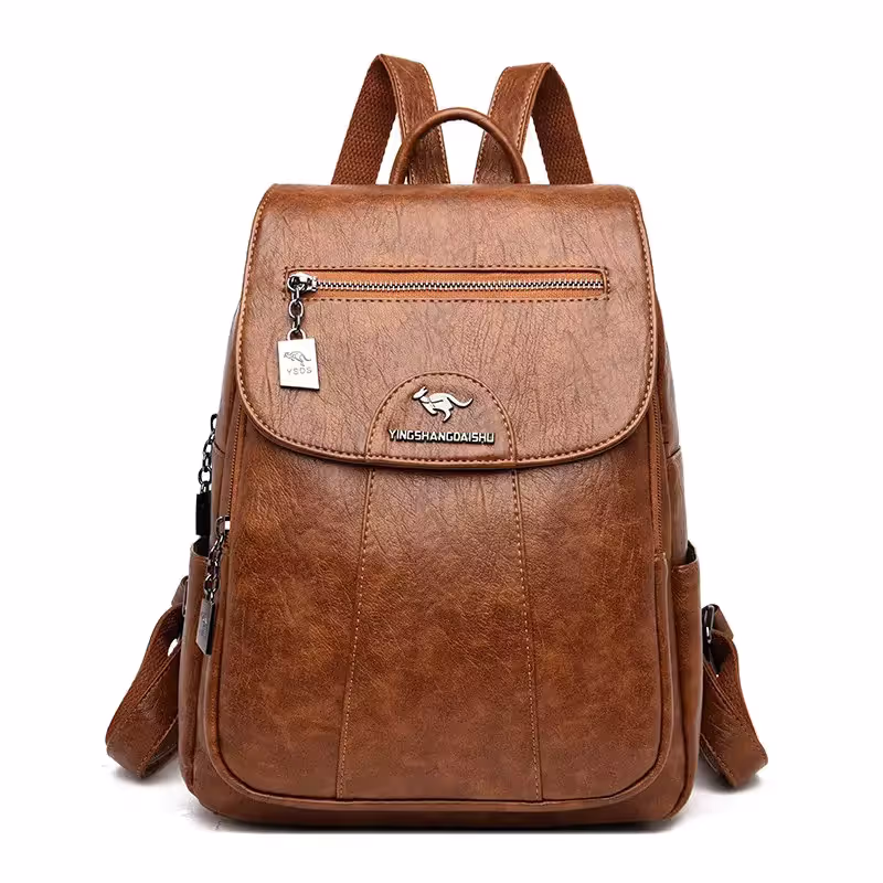 Women Soft Leather Backpacks Vintage Female Shoulder Bags Sac A Dos Casual Travel Ladies Bagpack Mochilas School Bags_voghion.com