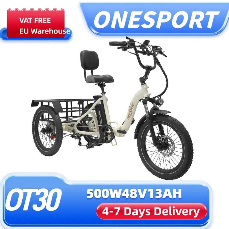 ONESPORT OT30 20" Step-Through Cargo Elektrische Driewieler 500W Motor 48V 13Ah Accu Opvouwbare Elektrische Driewieler_voghion.com