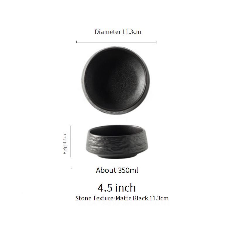 Set di ciotole per riso con motivo in pietra - Eleganti ciotole in ceramica per zuppa e insalata per casa/ristorante_voghion.com