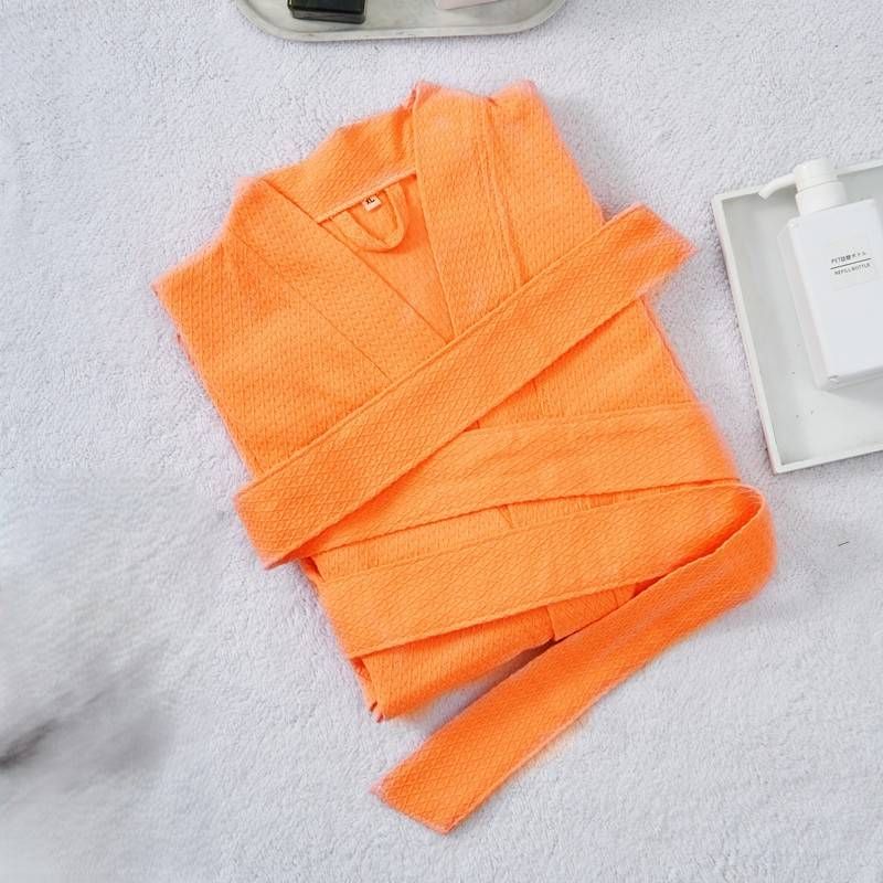 Albornoz de algodón con diseño de gofre para hotel, para hombre y mujer, ideal para parejas, para estancias en casa, belleza, cuidado de la piel, spa, personalizado, absorción de agua en 5 segundos._voghion.com