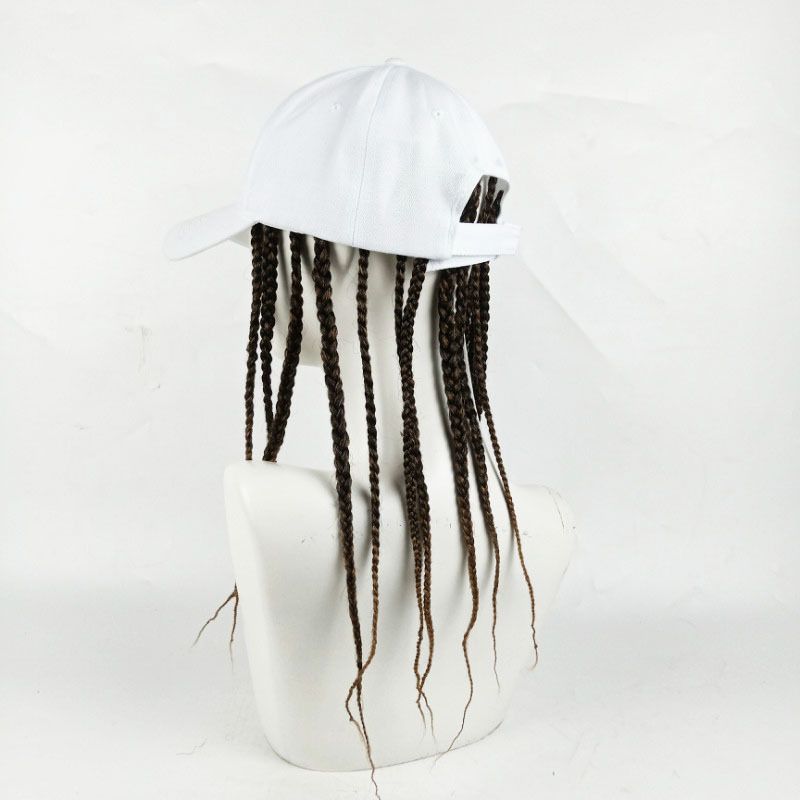 Geflochtene Perückenmütze für Damen und Herren – Fertige Pferdeschwanz-Dreadlock-Kappe mit verstellbarer Passform, Sommermode-Accessoire für den Hip-Hop-Stil_voghion.com
