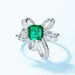 Personaliséierte Liicht Luxus Faarwege Edelsteen Ring S925 Sëlwer Inlaid Kultivéiert Smaragd Retro Fangerring Atmosphär_voghion.com