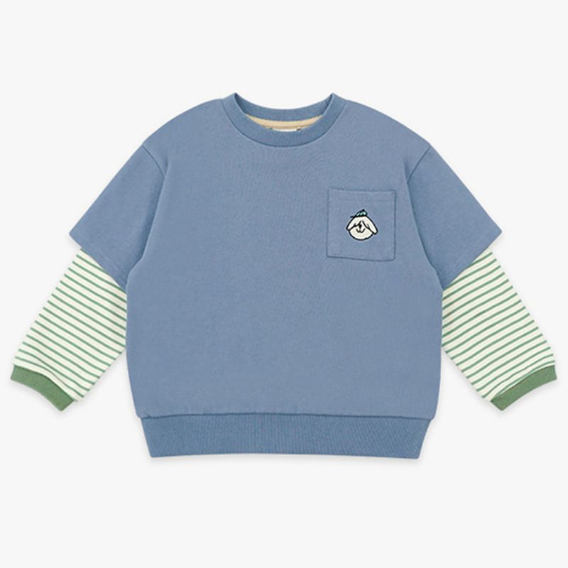 Mother Kids The Shirt For Small And Medium Children Cartoon Puppy Embroidered Stripes Two Piece Sweatshirt_voghion.com