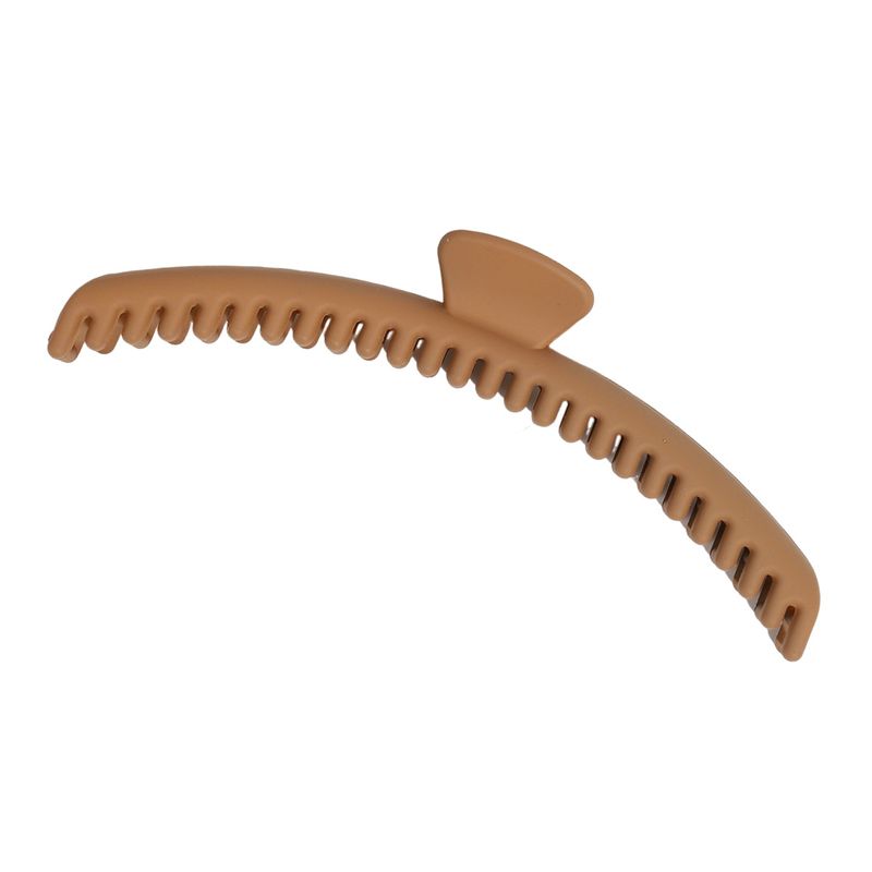 Premium Coffee Matte Large Korean Solid Color Elegant Back-of-Head Updo Dense-Tooth Shark Clip - Non-Poking Comfort Claw_voghion.com