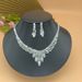 Set di gioielli da sposa - Collana, orecchini e bracciale in zircone da 3 pezzi per matrimonio_voghion.com