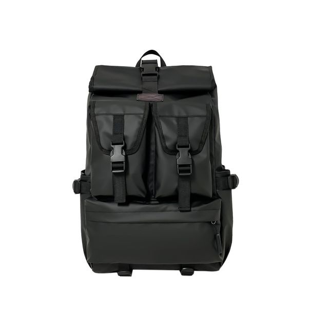 Backpack, Men's High-end Sense, Large Capacity Leisure Travel Computer Bag, Workwear, Roll Mouth Waterproof Backpack,_voghion.com