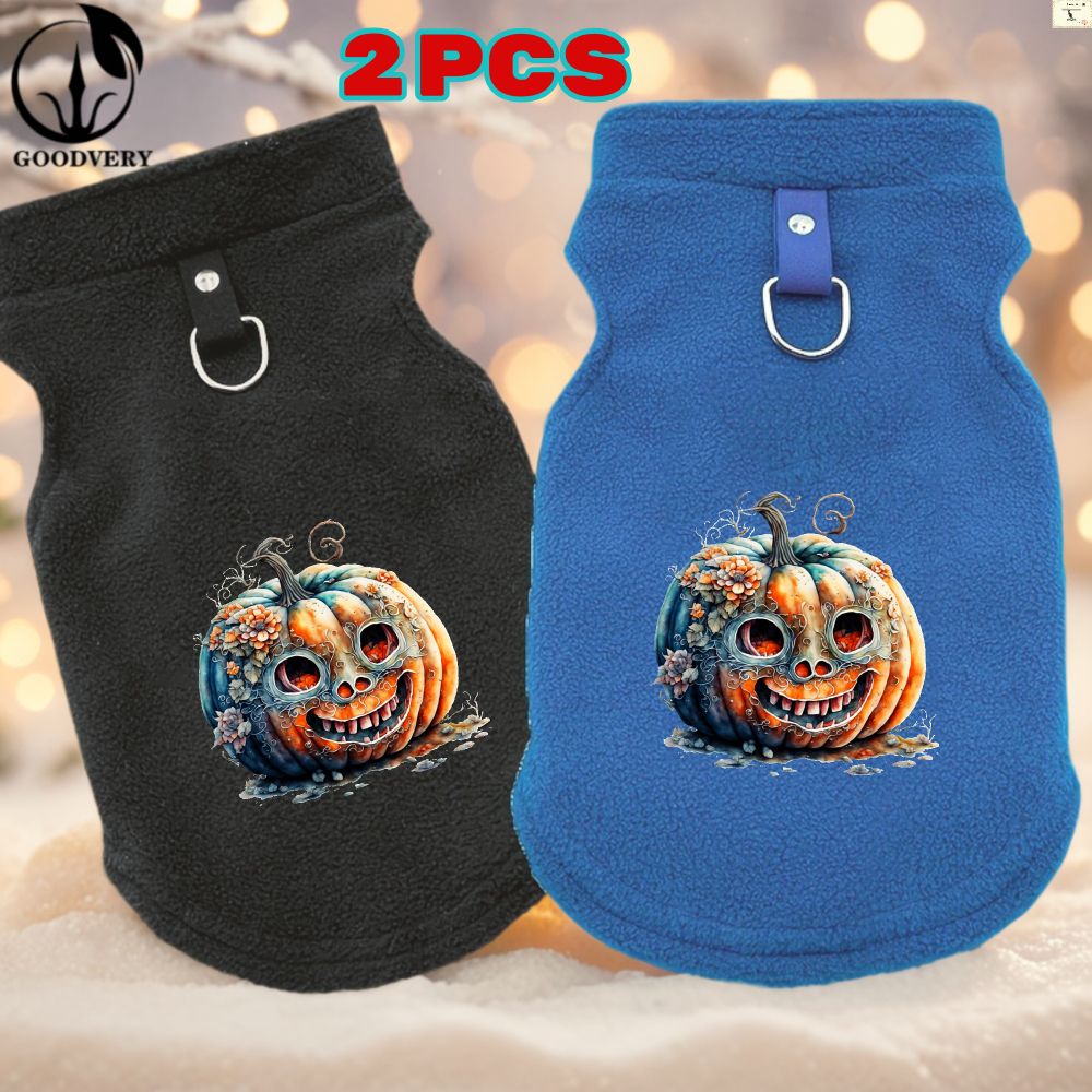 Felpe con cappuccio in stile Halloween a forma di canguro, 2 pezzi, mantengono il tuo animale domestico al caldo in autunno e inverno. Include una tasca posteriore, ideale per passeggiate e avventure._voghion.com