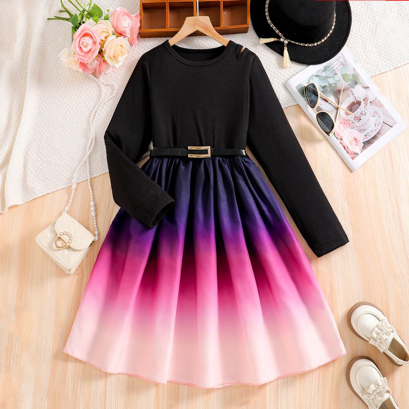 Young Girls Clothing Girls Dress Summer Style Gradient Sleeveless Vest Dress_voghion.com