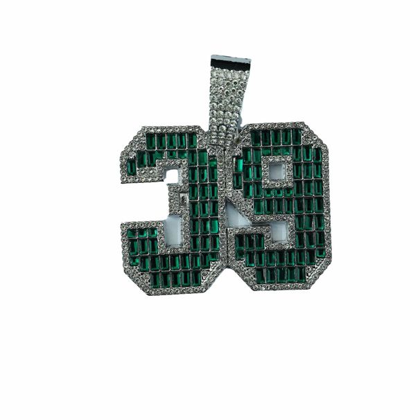 Collana con catena cubana hip-hop in lega verde 39 con zolletta di zucchero digitale, molto venduta, collana personalizzata da uomo_voghion.com