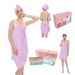 Premium Sling Bathrobe - Ultra-Soft Microfiber Post-Shower Wrap, Lightweight & Quick-Dry, Adjustable Straps For Women (Pink/Lavender, M-L Size)_voghion.com