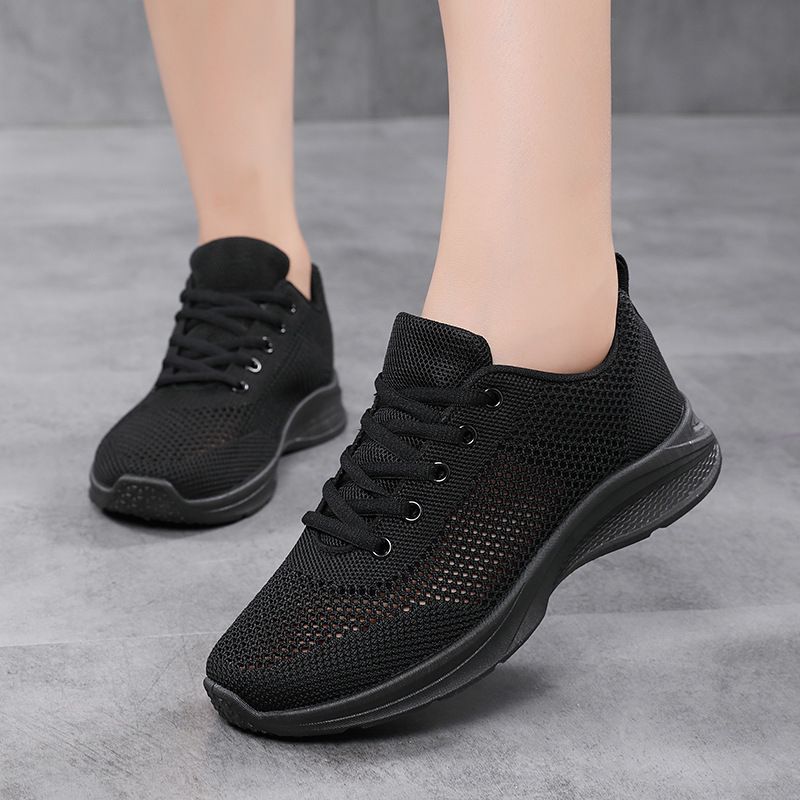 RenMou Running per donna, MH Sports 2024, nuove scarpe estive traspiranti e versatili da donna, nere, fornitura esclusiva Work_voghion.com