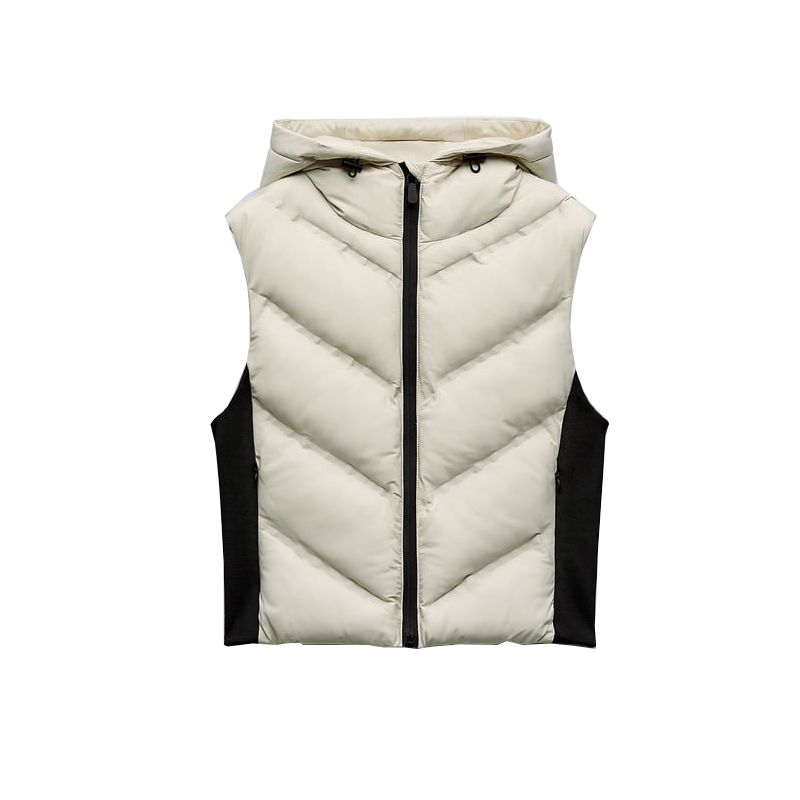 Gilet imbottito da donna con protezione antivento e idrorepellente Autunno Inverno Collo alto Fodera in pile polare Gilet imbottito da donna Capispalla_voghion.com