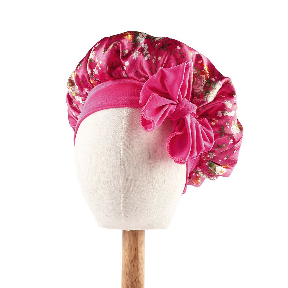 Cappelli per bambine, berretto da notte con fiocco in nastro per bambini, nuovo berretto per la cura dei capelli dei bambini con stampa in raso, elastico, berretto rotondo_voghion.com