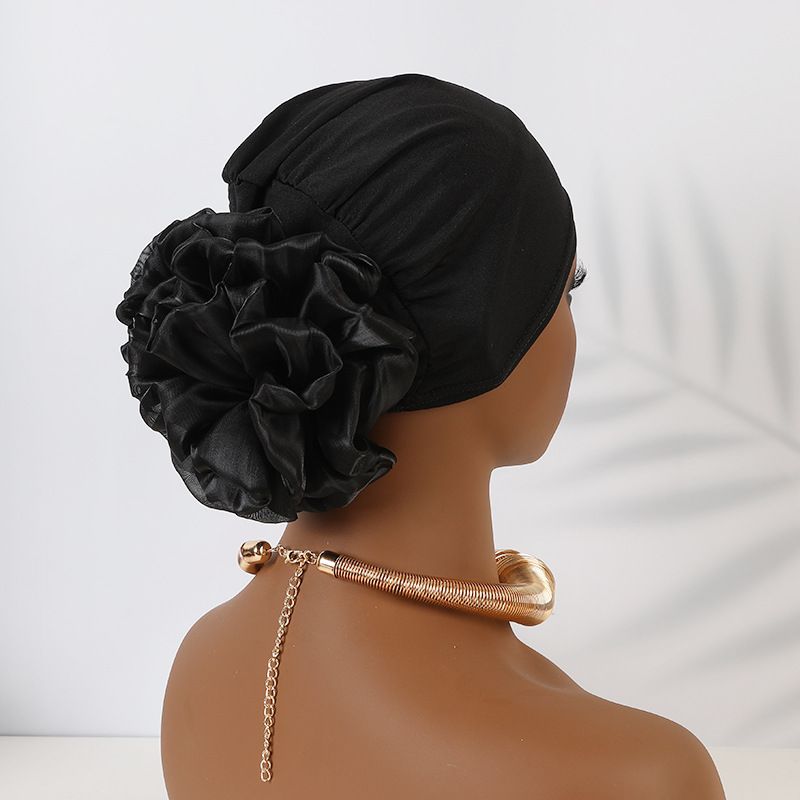 Women's New Large Flower Middle Eastern Headscarf Hat Elegant Fashion Headband Flower Headband Hat_voghion.com