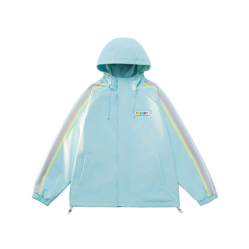 Giacca unisex - Giacca a vento oversize con cappuccio alla moda | Pullover leggero in poliestere con tasche multiple | Abbigliamento casual da strada per primavera e autunno_voghion.com