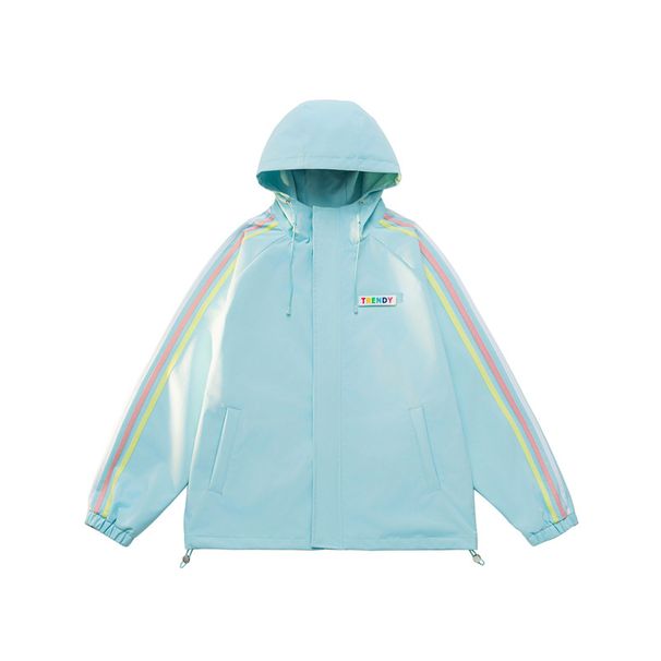 Giacca unisex - Giacca a vento oversize con cappuccio alla moda | Pullover leggero in poliestere con tasche multiple | Abbigliamento casual da strada per primavera e autunno_voghion.com