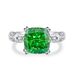 Tancise Sterling Silver Green Color Gemstone Wedding Engagement Cocktail Ring Ladies Fine Jewelry_voghion.com