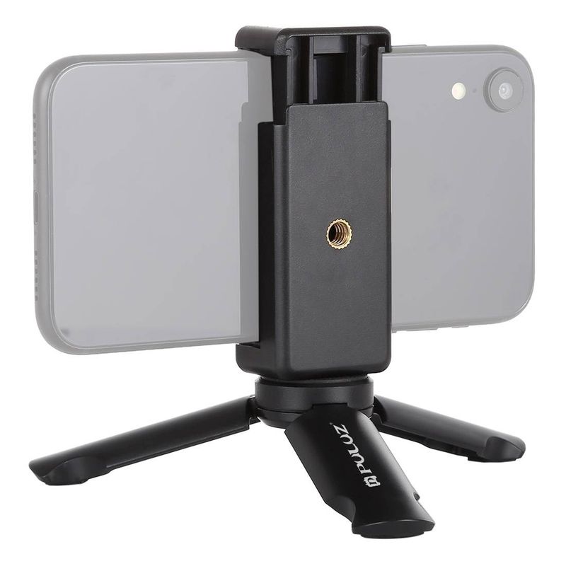  Mini Plastic Tripod + Universal Phone Clamp Bracket_voghion.com