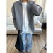 Cleanfit Zip-Up Knit Sweater – Men’s Oversized High-Neck Cardigan, Vintage-Inspired Polyester Blend Loungewear_voghion.com