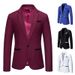 Traje informal ajustado con bolsillos y bloques de color para hombre, abrigo de traje, trajes de presentador de boda, ropa de gran tamaño para hombre, primavera 2024_voghion.com