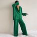 Women's solid color coat pantsuit_voghion.com