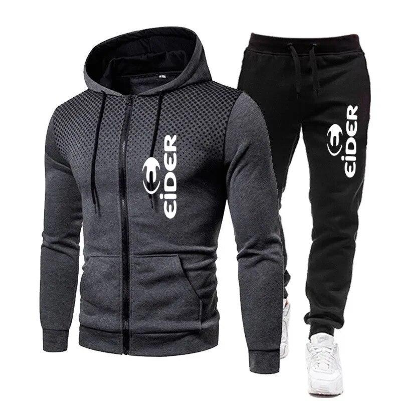 Nytt mode för huvtröja Fiess Gymkläder Herr Löparset Spwear Jogger Träningsoverall herr Vinterdräkt_voghion.com