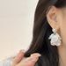 Silver Needle Pearl Flower Petal Tassel Earrings Super Fairy Gentle Lady Ins Style Accessories Ear Clips_voghion.com