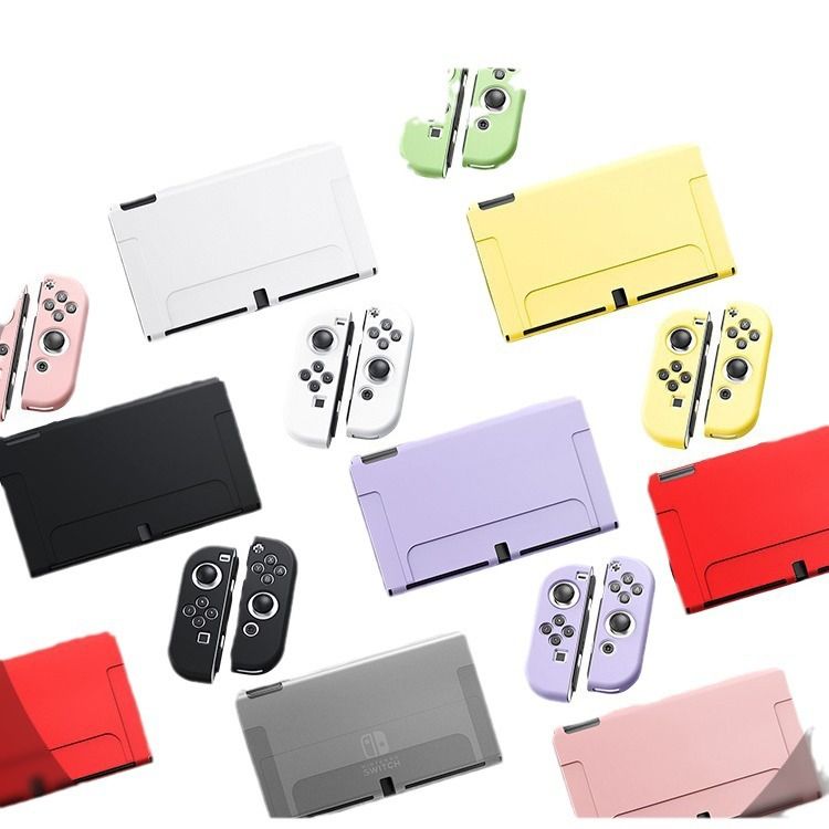 Passend für Switch OLED-Gehäuse, komplett aus weichem TPU in mattierter Farbe, personalisierte Anti-Drop-Schutzhülle_voghion.com
