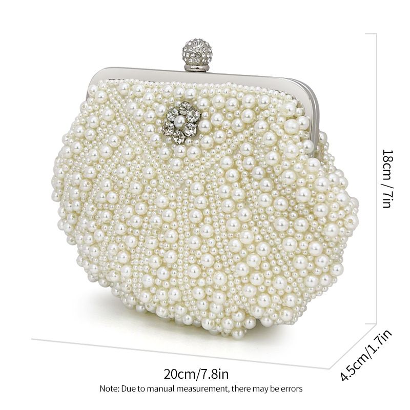 Nowa torebka z pereł, damska, torba na suknię, torba bankietowa, torba cheongsam, torba na kolację, diamentowa torba typu crossbody_voghion.com