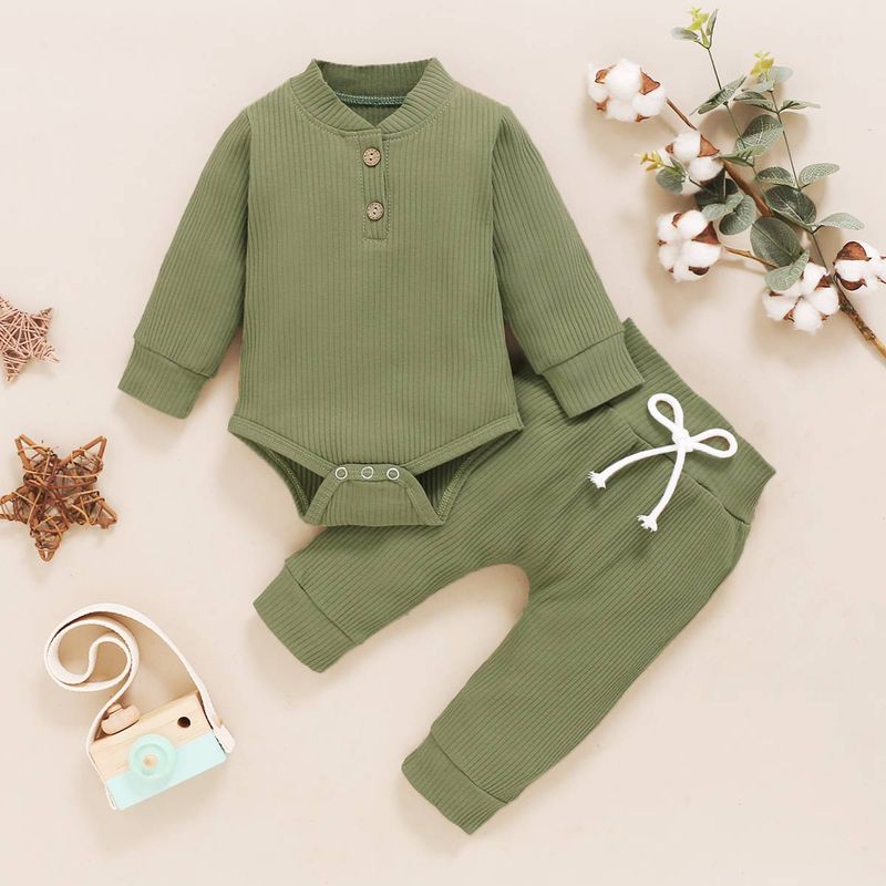 Mother & Kids Children's Clothing Corrugated Cotton Long Sleeved Trousers Suit_voghion.com
