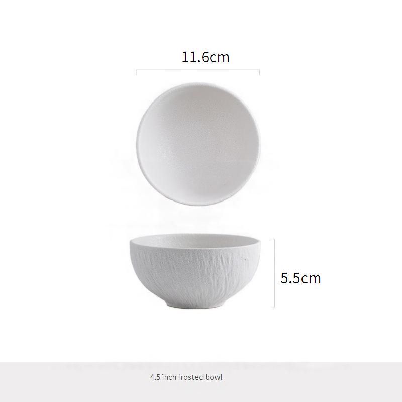 Piatto da portata in ceramica testurizzata nordica - Piatto rotondo per pasta e bistecche in stile retrò per hotel/ristoranti e uso domestico (design scandinavo, finitura di alta qualità)_voghion.com