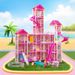Mother & Kids Princess Castle Playhouse Toy Girls DIY Dollhouse Pool Balcony, Multi-Room Villa Playset, Pretend Play Gift For Kids (2 Floors, 4 Rooms)_voghion.com