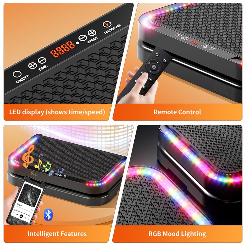 Vibrationsplatte Für Zuhause Doppelmotoren Für Abnehmen & Ganzkörpertraining - Massagegerät 440 LBS Kapazität - Home Workout Geräte_voghion.com