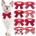 Pet Tie Valentine's Day Red Polka Dot Plaid Striped Bow Tie, Dog Cat Grooming Accessories_voghion.com