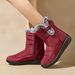 Women's Winter Snow Boots With Fleece Lining - Warm Slip-Resistant Casual Shoes For Cold Weather (Black/Red, Sizes 36-44)_voghion.com