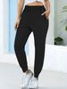 Women's Casual Jogger Pants With Elastic Waist & Cuffed Hem - Soft Stretch Milk Silk Fabric - Plus Size XL-5XL - Khaki & Black_voghion.com