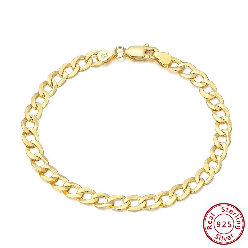 Men's Jewelry 3mm Bracelet S925 Sterling Silver Simple Personality Trend Hip Hop Trendy Men's Cold Style Bracelet Silver Jewelry_voghion.com