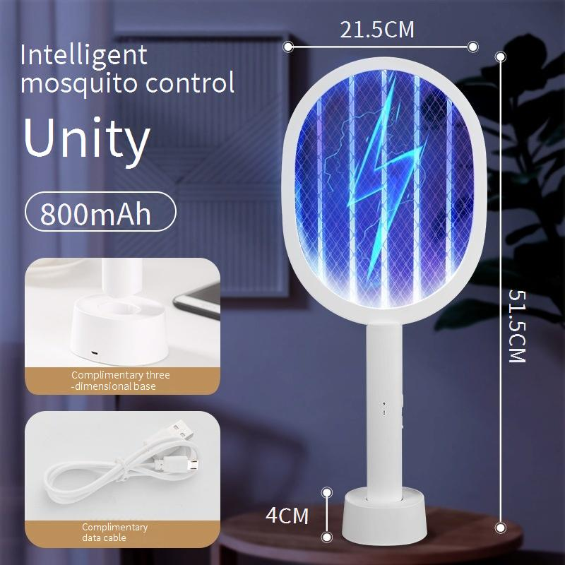 Tapette anti-moustiques électrique 2 en 1 rechargeable par USB avec lumière UV (choc 4 000 V, piège à moustiques automatique, usage intérieur/extérieur)_voghion.com