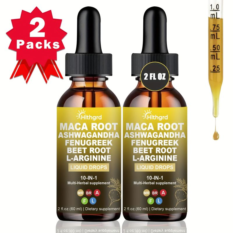 Hlthgrd 2-pack, Natural Maca Root Liquid Drops, Contains South African Liquid Multivitamin For Women And Men, Balances Hormones And Supports Energy *_voghion.com