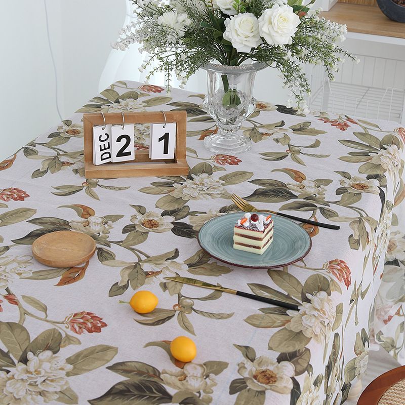 ​​Forest Countryside Style Rectangular Tablecloth - Korean Print Dustproof Dining Table Cover With Decorative Coffee Table Mat​​_voghion.com