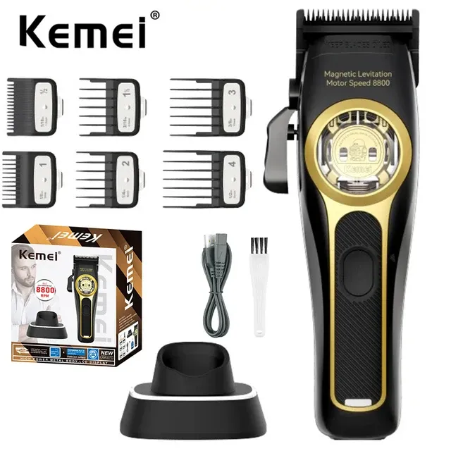 2373 Barber Fade Clippers Professioneller kabelloser Trimmer Elektrischer Haarschneider für Männer mit Magnetmotor 8800 U/min_voghion.com