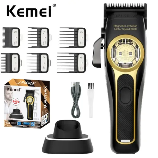 2373 Barber Fade Clippers Professioneller kabelloser Trimmer Elektrischer Haarschneider für Männer mit Magnetmotor 8800 U/min_voghion.com