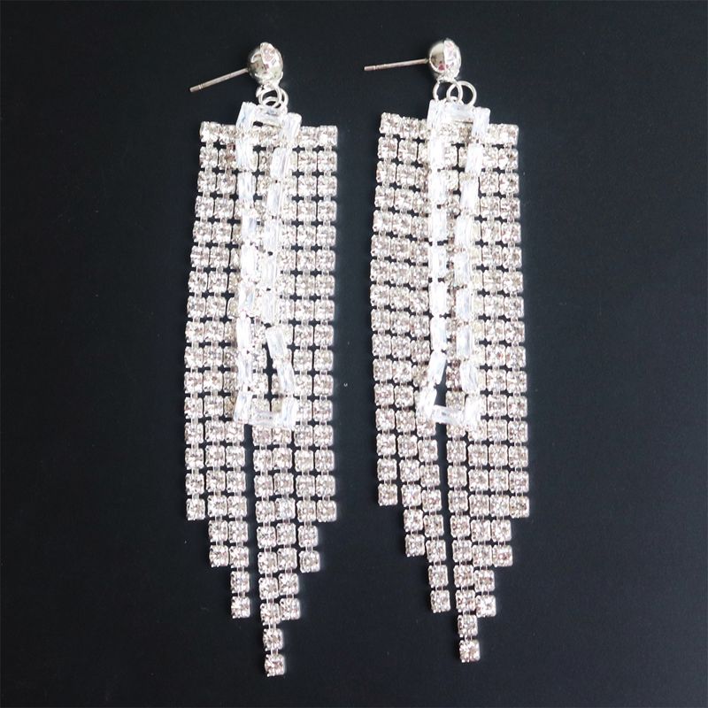 Hot selling new banquet fashionable sparkling pendant rhinestone earrings, bride's wedding party luxurious crystal_voghion.com