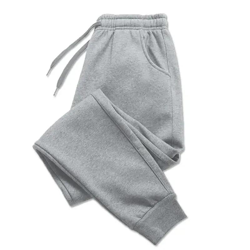 Calças compridas de lã masculinas casuais para outono e inverno, para corrida, esportivas, de academia, da moda, de cor sólida, para treino_voghion.com