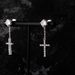FOUR CLAW - Diamond-Cut Cross Earrings With Long Chain (Hip Hop Luxury Jewelry, Unisex Trend, Hot Seller)_voghion.com